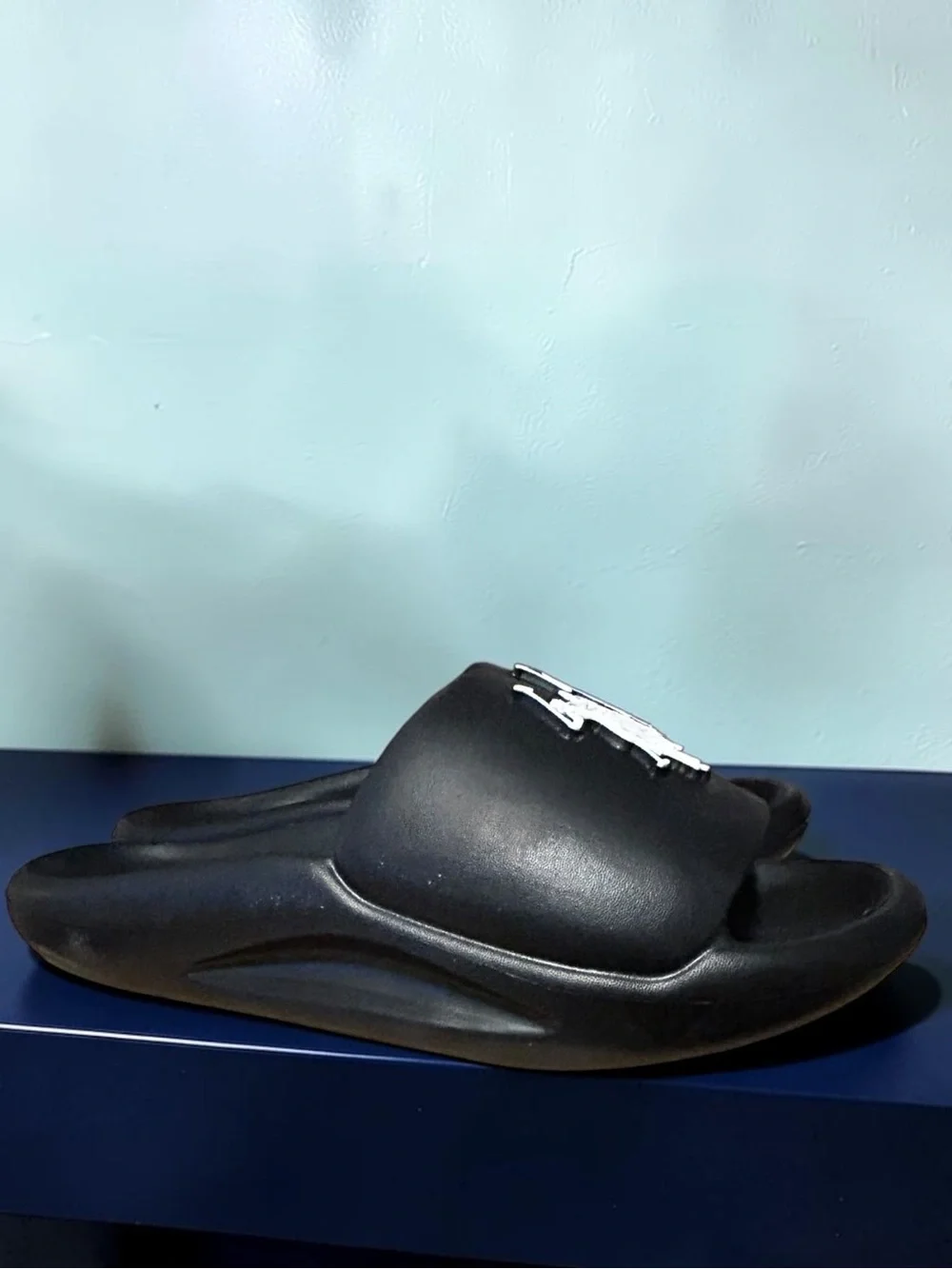 U.S. Polo Assn. Black Slide Sandals with Logo Accent